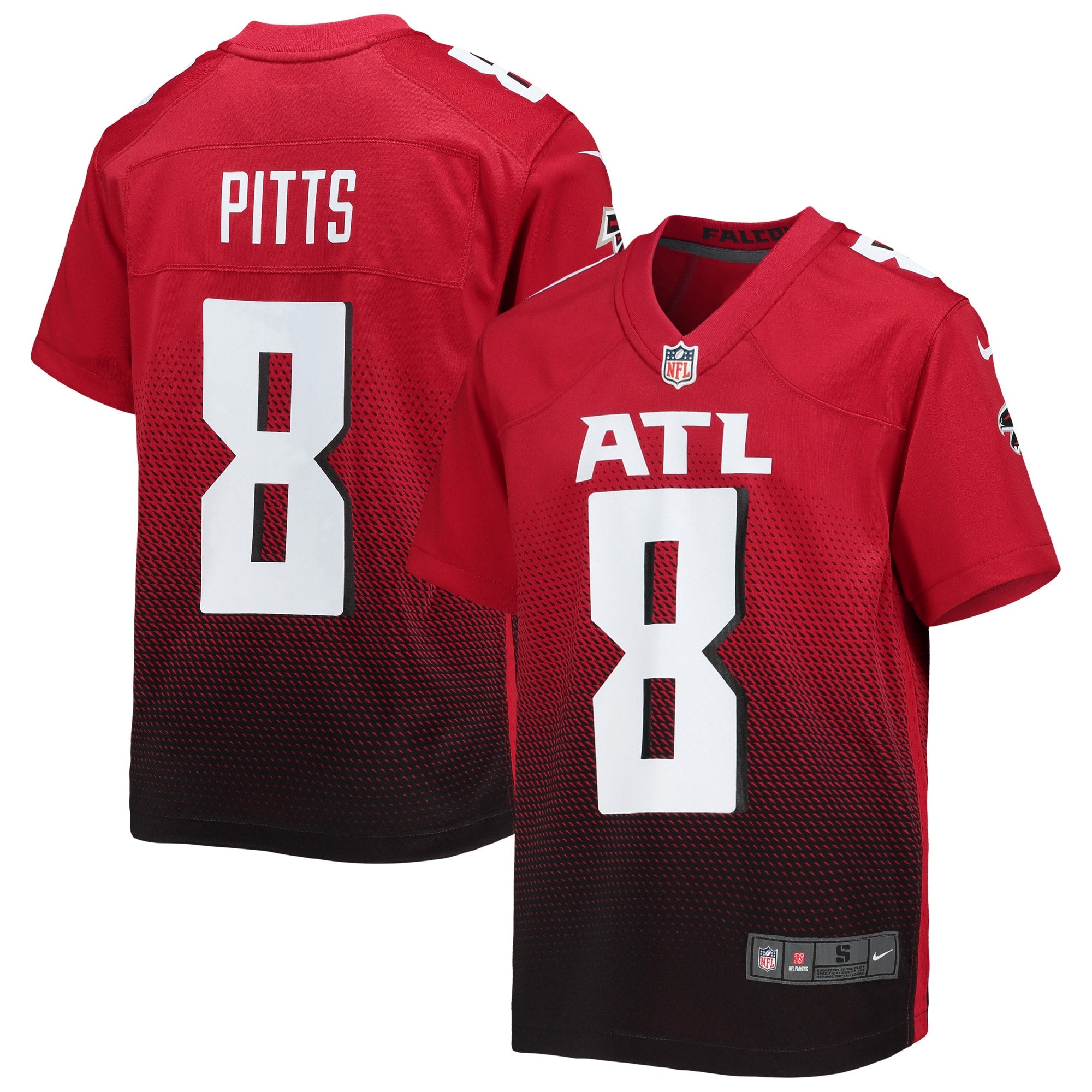 Kyle Pitts Atlanta Falcons Nike Youth Game Jersey - Black/Red - Image 5