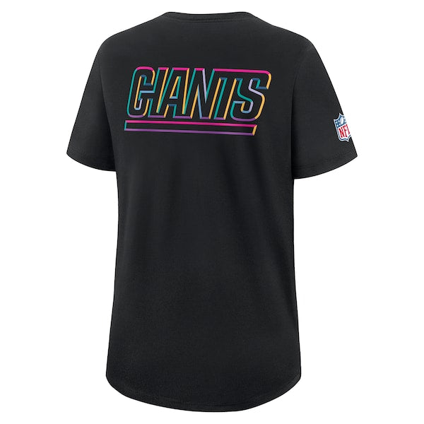 New York Giants Nike Women's 2025 NFL Crucial Catch Tri-Blend Dri-FIT T-Shirt - Black - Image 2