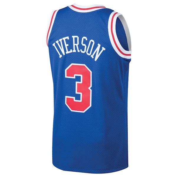 Allen Iverson Philadelphia 76ers 1996/97 Hardwood Classics Throwback Swingman Jersey - Royal - Image 3