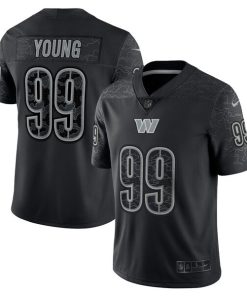 Alternative view of Chase Young Washington Commanders Nike RFLCTV Limited Jersey - Black