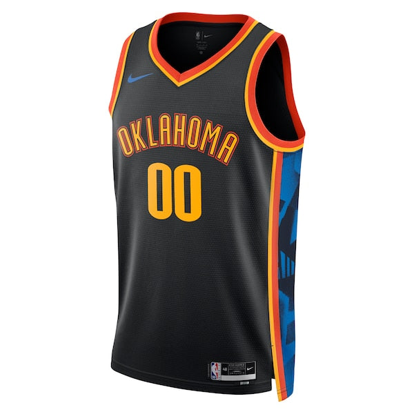 Oklahoma City Thunder Nike Unisex 2024/25 Custom Swingman Jersey - City Edition - Black - Image 2