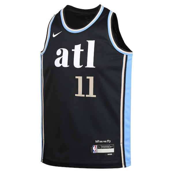 Trae Young Atlanta Hawks Nike Youth Swingman Replica Jersey - City Edition - Black - Image 2