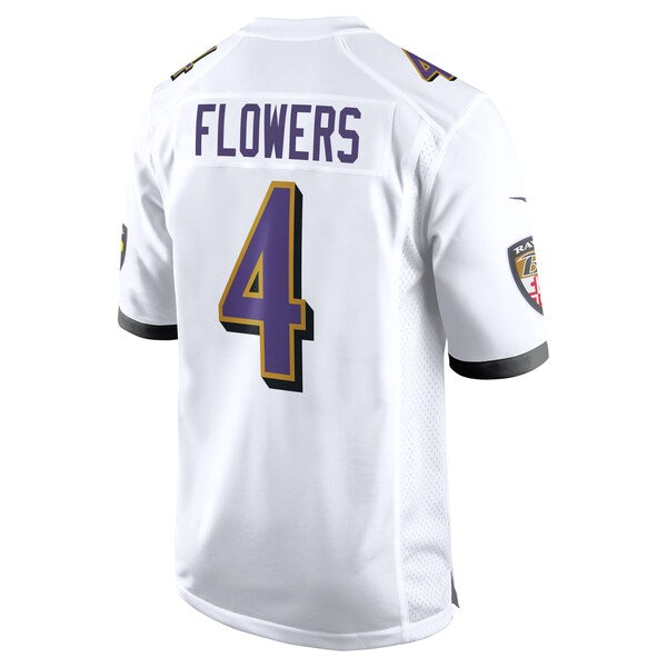 Zay Flowers Baltimore Ravens Nike Game Jersey - White/Black - Image 6