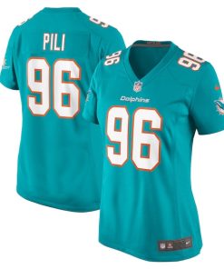Brandon Pili Miami Dolphins Nike Women's  Game Jersey -  Aqua