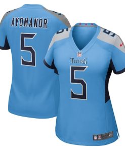 Elic Ayomanor Tennessee Titans Nike Women's Team Game Jersey -  Light Blue