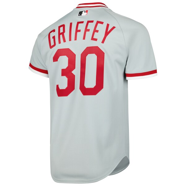 Ken Griffey Jr. Cincinnati Reds 2004 Cooperstown Collection Authentic Throwback Jersey - Gray - Image 3
