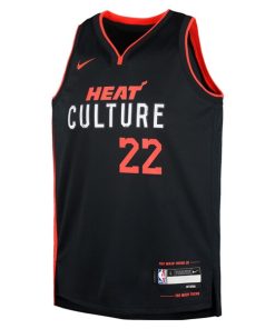Alternative view of Jimmy Butler Miami Heat Nike Youth  Swingman Replica Jersey - City Edition - Black