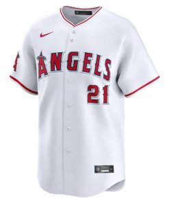 Alternative view of Matt Thaiss Los Angeles Angels Nike Home Limited Player Jersey - White