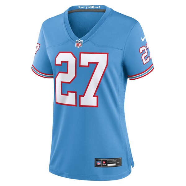 Eddie George Tennessee Titans Nike Women's Oilers Throwback Retired Player Game Jersey - Light Blue/Navy - Image 3