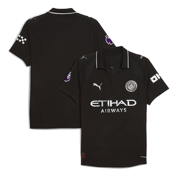 Manchester City Puma 2025/26 Away Authentic Jersey - Black/Light Blue - Image 2