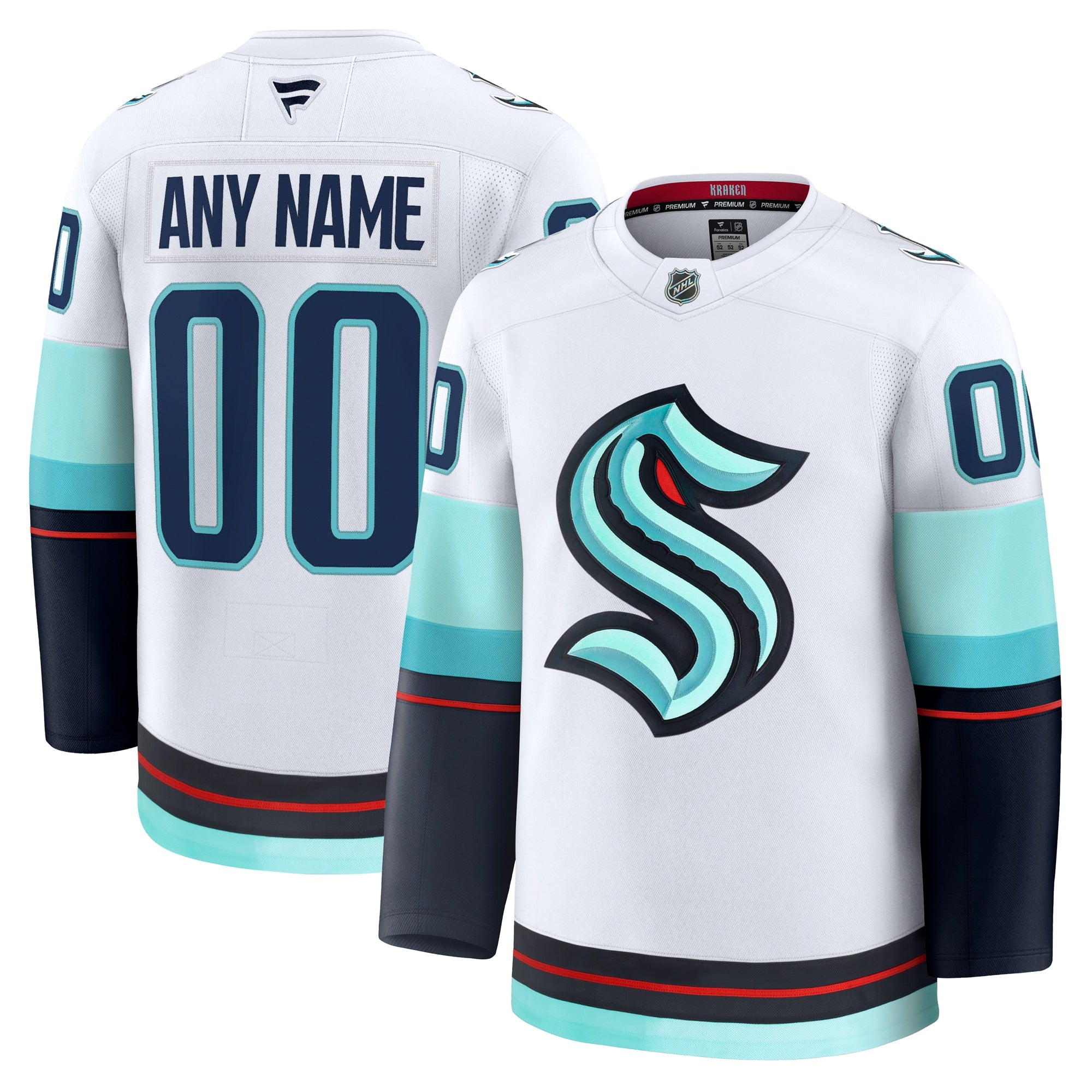 Seattle Kraken Home Premium Custom Jersey - Deep Sea Blue/White - Image 9