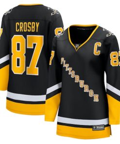 Sidney Crosby Pittsburgh Penguins  Women's 2021/22 Alternate Premier Breakaway Player Jersey - Black