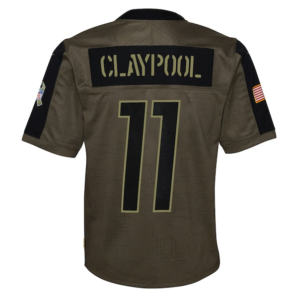 Chase Claypool Pittsburgh Steelers Nike Youth 2021 Salute To Service Game Jersey - Olive - Image 3