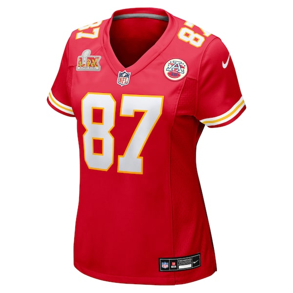 Travis Kelce Kansas City Chiefs Nike Women's Super Bowl LIX Game Jersey - Red - Image 2