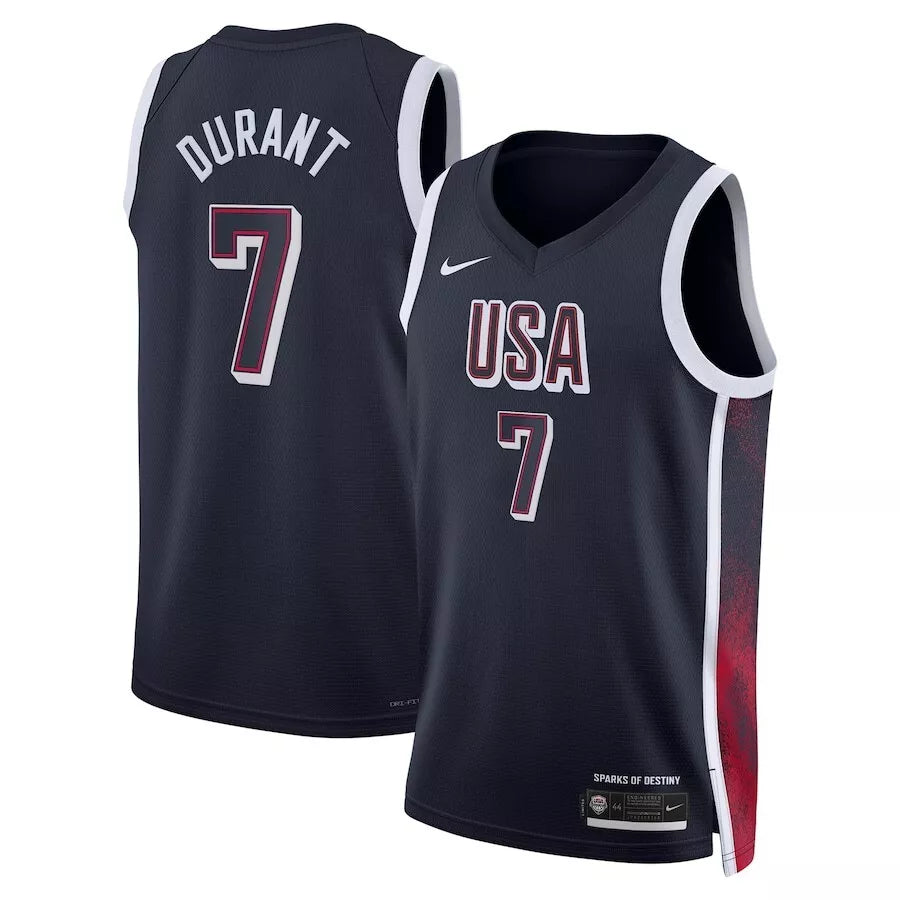 Kevin Durant #7 USA Men¡¯s National Team USA 2024 OLYMPIC JERSEYS - Navy