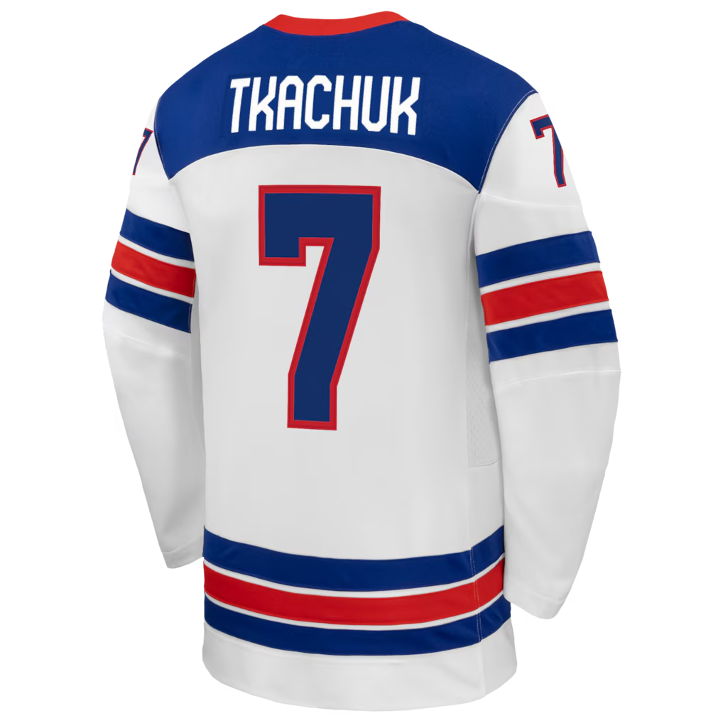 Brady Tkachuk USA Hockey Nike 2026 Away Replica Jersey - White - Image 3