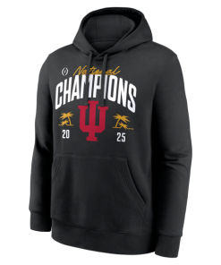 Alternative view of Indiana Hoosiers College Football Playoff 2025 National Champions Locker Room Replica Hoodie - Black