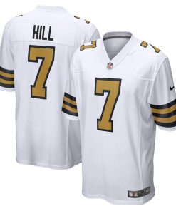 Alternative view of Taysom Hill New Orleans Saints Nike Alternate Game Jersey -  White/Black
