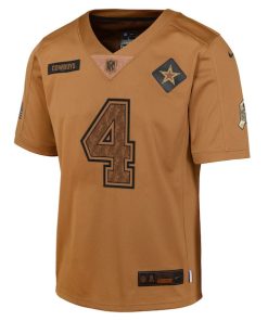 Alternative view of Dak Prescott Dallas Cowboys Nike Youth 2023 Salute To Service Limited Jersey - Brown