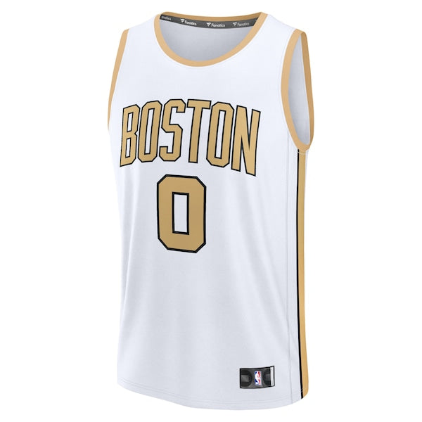 Jayson Tatum Boston Celtics 2025/26 City Edition Fast Break Jersey - White - Image 2