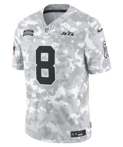 Alternative view of Aaron Rodgers New York Jets Nike 2024 Salute to Service Limited Jersey - Arctic Camo