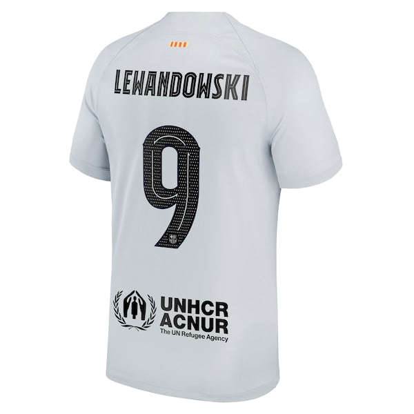Robert Lewandowski Barcelona Nike 2022/23 Third Breathe Stadium Replica Player Jersey - Gray - Image 3