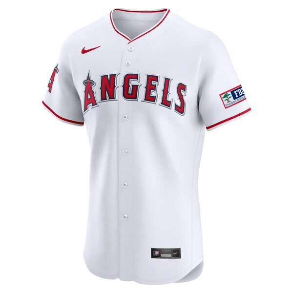 Los Angeles Angels Nike Home Elite Patch Jersey - White - Image 2