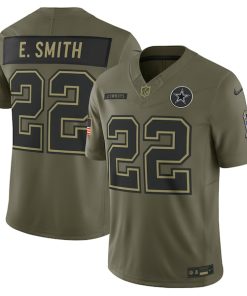 Emmitt Smith Dallas Cowboys Nike 2025 Salute to Service Retired Limited Jersey - Olive