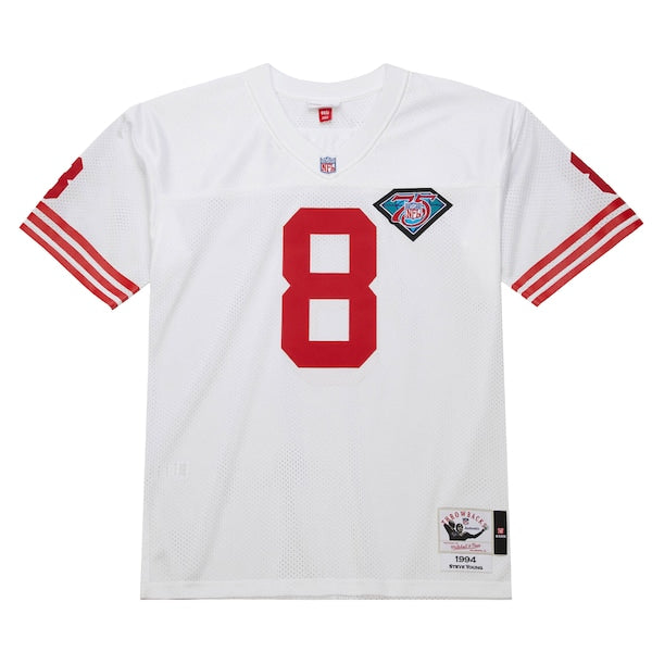 Steve Young San Francisco 49ers 1994 Authentic Throwback Retired Player Jersey - White - Image 2