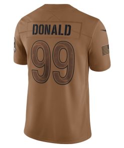 Alternative view of Aaron Donald Los Angeles Rams Nike 2023 Salute To Service Limited Jersey - Brown