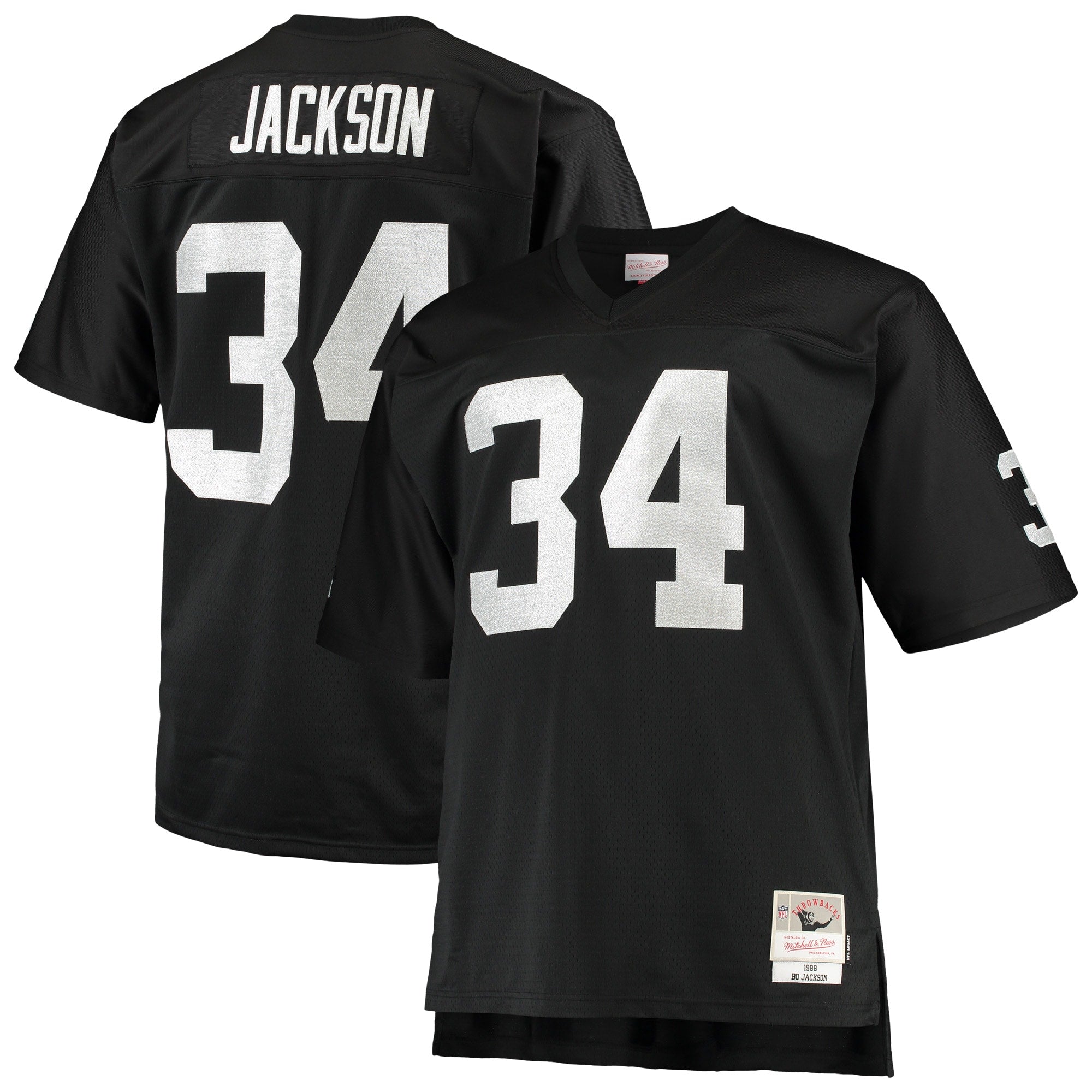 Bo Jackson Las Vegas Raiders Big & Tall 1988 Retired Player Replica Jersey - White/Black - Image 6
