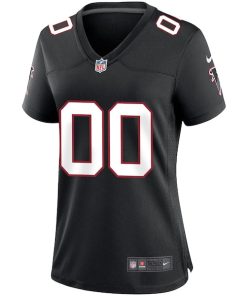 Alternative view of Atlanta Falcons Nike Women's Throwback Custom Game Jersey - Black