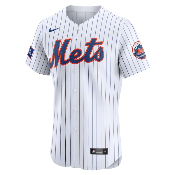 New York Mets Nike Home Elite Patch Jersey - White - Image 2