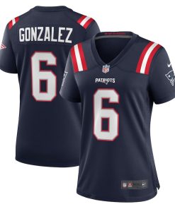 Christian Gonzalez New England Patriots Nike Women's Team Game Jersey -  Navy