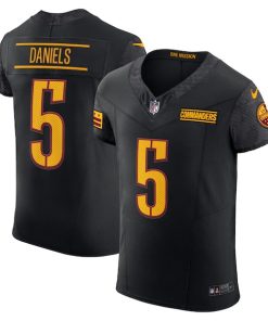 Jayden Daniels Washington Commanders Nike Alternate  Vapor F.U.S.E. Elite Jersey - Black/Burgundy