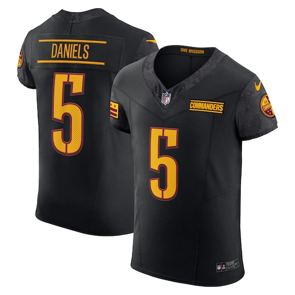 Jayden Daniels Washington Commanders Nike Alternate Vapor F.U.S.E. Elite Jersey - Black/Burgundy
