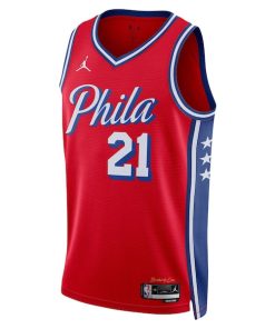 Alternative view of Joel Embiid Philadelphia 76ers Jordan Brand Unisex Swingman Jersey - Statement Edition - Red