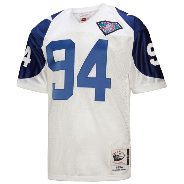 Charles Haley Dallas Cowboys 1994 Authentic Throwback Retired Player Jersey - White - Image 2
