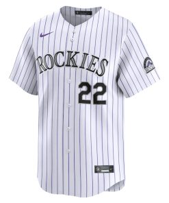 Alternative view of Nolan Jones Colorado Rockies Nike Home Limited Player Jersey - White