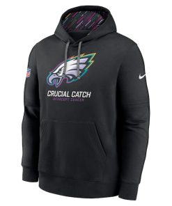 Alternative view of Philadelphia Eagles Nike 2024 NFL Crucial Catch Club Pullover Hoodie - Black