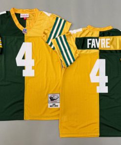 Brett Favre Green Bay Packers Authentic Split Throwback Retired Player Jersey