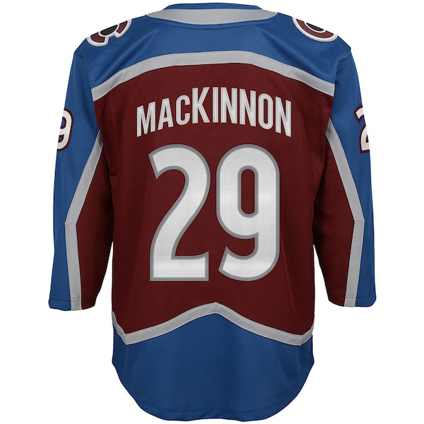 Nathan MacKinnon Colorado Avalanche Youth Premier Player Jersey - Burgundy/Navy - Image 4