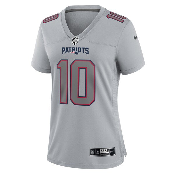 Mac Jones New England Patriots Nike Women's Atmosphere Fashion Game Jersey - Gray - Image 2