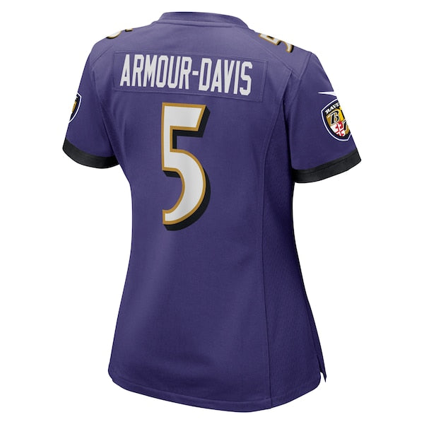 Jalyn Armour-Davis Baltimore Ravens Nike Women's Game Player Jersey - Purple - Image 3