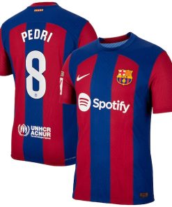 Alternative view of Pedri Barcelona Nike 2023/24 Home Authentic Jersey - Royal/Aqua/White