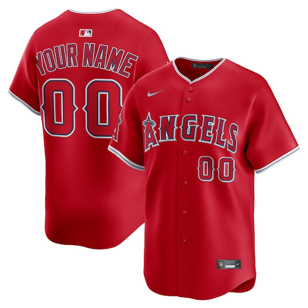 Los Angeles Angels Nike Alternate Limited Custom Jersey - Red/White - Image 2