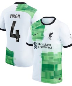 Virgil van Dijk Liverpool Nike 2023/24 Away Replica Player Jersey - White/Red