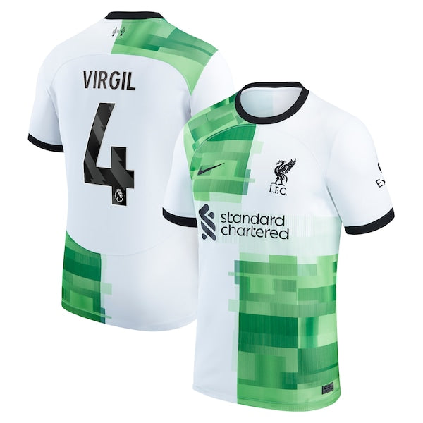Virgil van Dijk Liverpool Nike 2023/24 Away Replica Player Jersey - White/Red