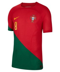 Alternative view of Bruno Fernandes Portugal National Team Nike 2022/23 Home Vapor Match Authentic Player Jersey - Red