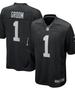 Number 1 Groom Las Vegas Raiders Nike Game Jersey - Black